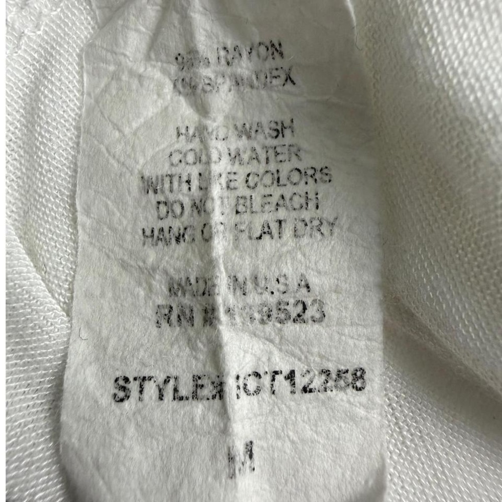 Lucky Glitter Graphic Tank White Flowy Boho Festival Top Small - Picture 8 of 8